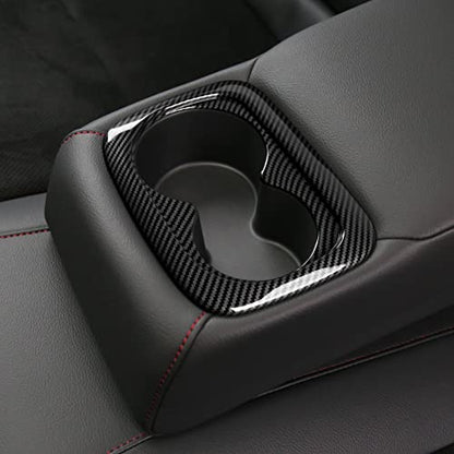 Car Cup Holder Water Cover Decals for 2022 2023 2024 2025 Honda Civic 11th Gen Accessories ABS Carbon Fiber Interior Stickers - color: Cup Holder Panel Frame