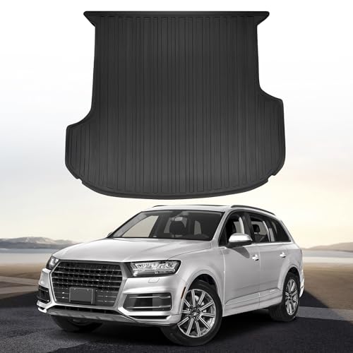 Premium Cargo Liner for Audi Q7 SQ7 2018-2025 - 100% Protection - Custom Fit Car Trunk Mat - Easy-to-Wash & All-Season Black Cargo Mat - 3D Shaped Laser Measured Trunk Liners for Audi Q7 2018-2025. - size: For Audi Q7