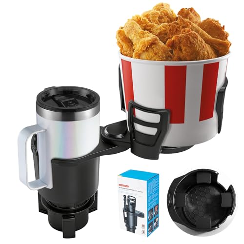 2 in 1 Car Cup Holder Expander, Adjustable Base (2.6-3.9") Dual Cup Holder Extender for Car, Universal Large Drink Holder Adapter Fits 32/40 oz Yeti, Hydro Flask, Mugs & Bottles, 360° Swivel - size: Type B - Cup holder