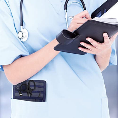ASA TECHMED Nurse Pocket Organizer, Nylon 5 Pocket Nurse Scrub Organizer, 6 Inch x 5 inch, Navy Blue - color: Navy Blue