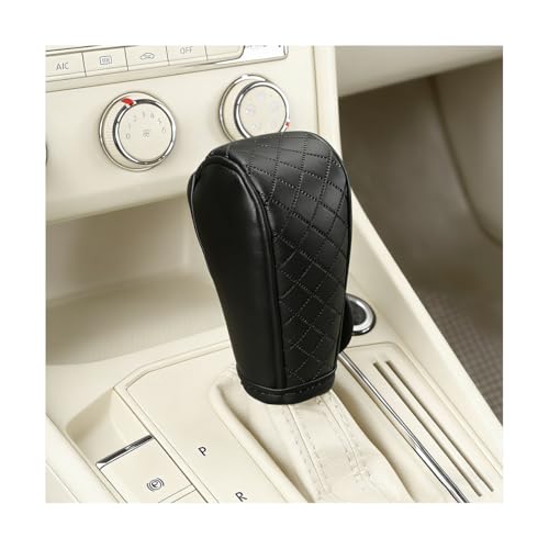Car Gear Shift Cover, Diamond Embroidery Design Anti-Slip Vehicle Shifter Lever Protector, Automotive Shift Knob Handle Decoration, Universal for SUV Automobile Truck (Black) - color: Black