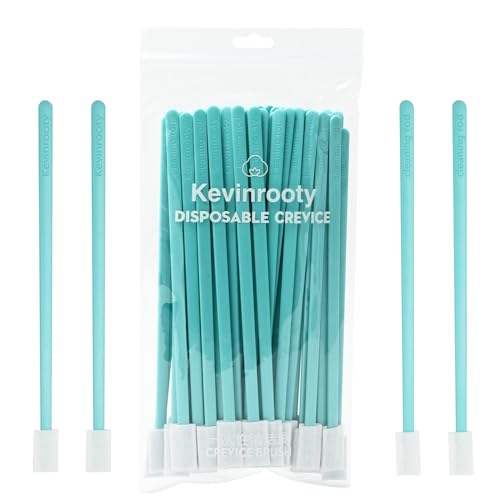 50PCS Disposable Crevice Cleaning Brush Kit, Disposable Toilet Brush, Window Sill, Keyboard, Car AC Cleaner (Blue) - color: Blue