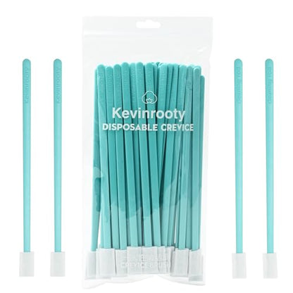 50PCS Disposable Crevice Cleaning Brush Kit, Disposable Toilet Brush, Window Sill, Keyboard, Car AC Cleaner (Blue) - color: Blue
