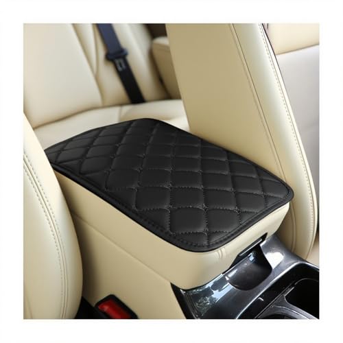 Car Center Console Cushion Pad, PU Leather Vehicle Armrest Cover Protector, Anti-Scratch Automotive Interior Arm Rest Seat Box Mat Accessories, Universal for SUV Sedan Truck (Black) - color: Black