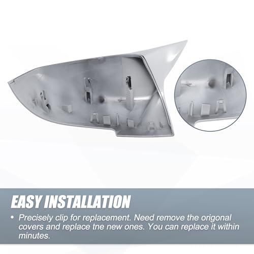 X AUTOHAUX 1 Pair Car Rear View Driver Passenger Side Mirror Cover Cap Replacement White for BMW F20 F22 F23 F30 F31 F32 F33 F36 F87 M2 X1 E84 Mirror Guard Covers