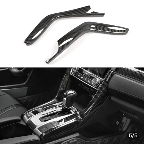 YINGTUU for Honda Civic Accessories 10th Gen 2016 2017 2018 2019 2020 2021 Side Gear Shift Panel Frame Trims Carbon Fiber Pattern - color: Side Gear Shift Panel Strips Trims