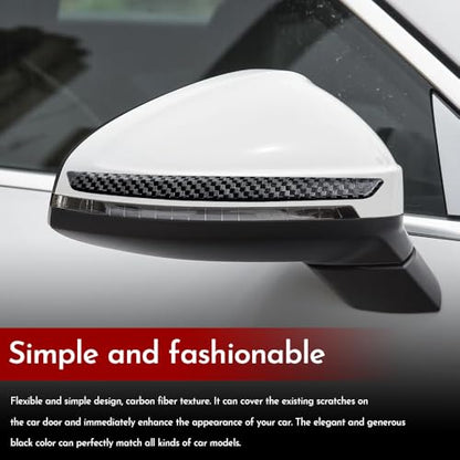 4PCS Car Door Anti-Collision Strip, Car Door Edge Guards, Carbon Fiber Auto Edge Guard Protection Trim, Auto Exterior Accessories Bumper Protector Strips Trim Cover Fit for Most Vehicles