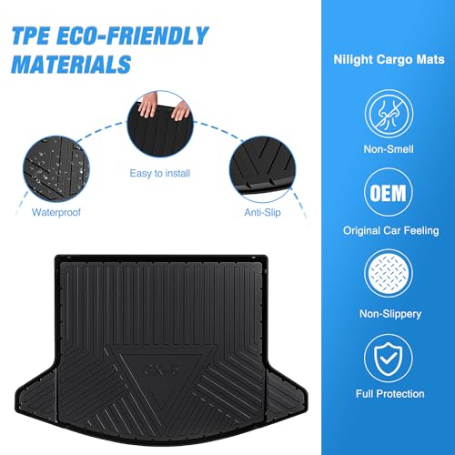 Nilight Cargo Mats for Mazda CX5 CX-5 2017 2018 2019 2020 2021 2022 2023 2024 2025 All Weather Protection Heavy Duty Cargo Liners - color: 2017-2025 CX5 Cargo Mat