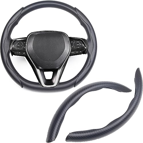 Steering Wheel Cover, Car Carbon Fiber Steering Wheel Cover, Wheel Cover for Men/Women, Universal Fit for 99% Car Steering Wheel,Steering Wheel Accessories (Carbon Fiber-Black) - color: Carbon Fiber-Black