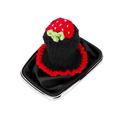 Crochet Shift Knob Cover, Universal Handmade Strawberry Boho Car Accessories for Women, Cute Shift Boots Knobs Cover Automotive Interior Fits Car Truck SUV (80#SC) - color: 80#SC