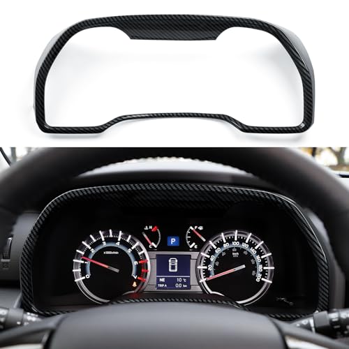 Car Speedometer Surround ABS Sticker Carbon Fiber Decal Cover Interior Trim Accessories for Toyota 4Runner SUV 2010-2025 Black - color: Speedometer Surround