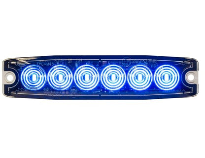Buyers Products 8892204 5 Inch Blue LED Strobe Light, Ultra‑Thin Surface Mount Warning Light, 6 LEDs, 23 Flash Patterns, Aluminum Housing, IPX8 Waterproof, for Trucks and Utility Vehicles - color: Blue, size: 5"