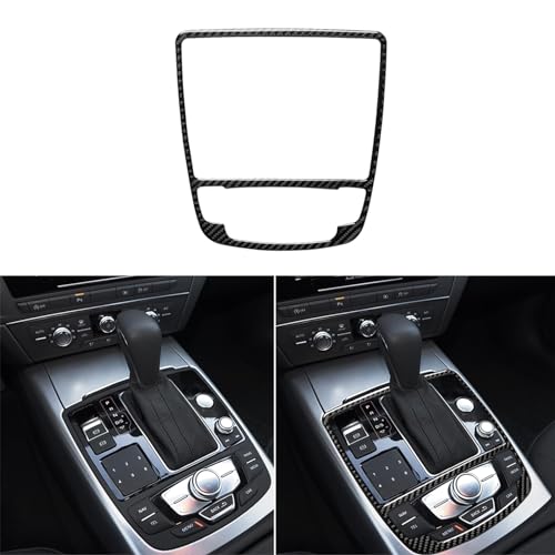 Real Carbon Fiber Interior Accessories Sticker Compatible with Audi A6 S6 C7 A7 S7 4G8 2012 2013 2014 2015 2016 2017 2018 Car Floor Console Gearshift Panel Frame Decor Trim Cover Black - color: Gearshift Panel Frame Decor