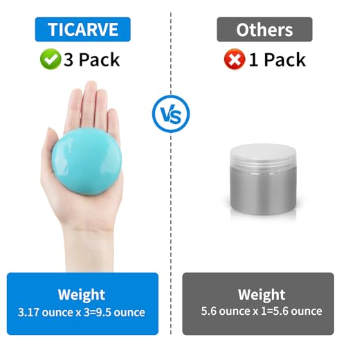 TICARVE 3 Pack Cleaning Gel for Car Detailing Putty Car Vent Cleaner Goo Cleaning Putty Gel Auto Detailing Tools Car Interior Cleaner Dust Cleaning Mud for Cars Dust Cleaner Slime Keyboard Cleaner - size: 3 Pack