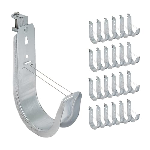 ICC - Beam Clamp with Retaining Clip for Structured Wiring, Galvanized Steel Cable Management Hooks, Rust Resistant, EIA/TIA Compliant, 4 Inch, 25 Pack - size: 10.16 cm, style: Beam Clamp