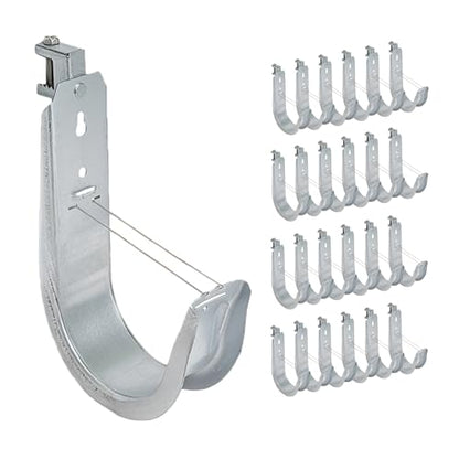 ICC - Beam Clamp with Retaining Clip for Structured Wiring, Galvanized Steel Cable Management Hooks, Rust Resistant, EIA/TIA Compliant, 4 Inch, 25 Pack - size: 10.16 cm, style: Beam Clamp