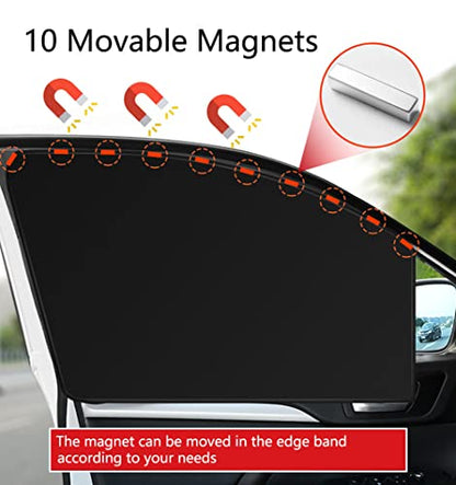 Car Side Window Sun Shades, Window Sunshades Privacy Curtains, 100% Block Light for Breastfeeding, Taking a nap, Changing Clothes, Camping (Front Seat 2pcs)