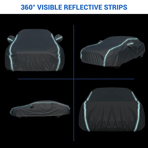 Tecoom Car Cover Waterproof All Weather, Classic Zipper Door & Lock Design, Soft Cotton Lining Car Covers for Automobiles, Windproof UV Rain Hail Protection Full Car Cover Fit 191-200 Inches Sedan - size: 3XXL: Fit 191-200 inches Sedan