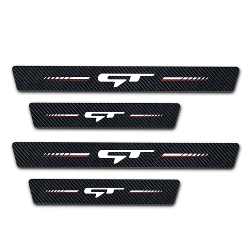 4Pcs Door Sill Protector for Kia K3 Cerato 2021-2024 GT, Carbon Fiber Door Sill Stickers, Front Rear Door & Trunk Sill Plate Guards Auto Accessories - color: White Gt