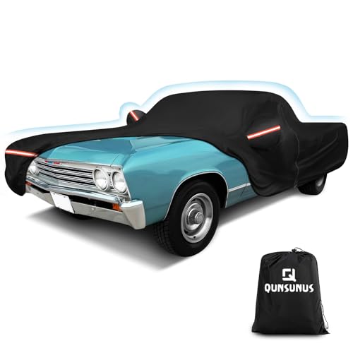 QUNSUNUS Car Cover for Chevrolet El Camino 1964-1967 and 1978-1987, Outdoor Waterproof Car Cover with Zipper, All Weather El Camino Car Covers with Wind, Sun, UV and Dust Protection - color: for Chevrolet El Camino