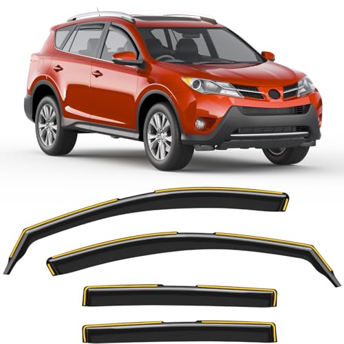 in-Channel Rain Guards Fit for Toyota RAV4 2013-2018 Window Rain Guard Extra Durable Window Deflectors Visor Window Vent Visors Vent Shades Exterior Car Accessories - size: Fit for 2013-2018 Toyota RAV4