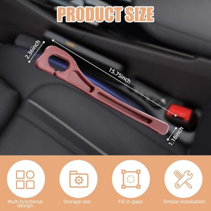 Car Seat Gap Filler Set of 2, Premium Interior Car Accessories, Multifunctional Car Storage Solution with Non-Slip Design, Fits Most Vehicles (Black) - color: Black