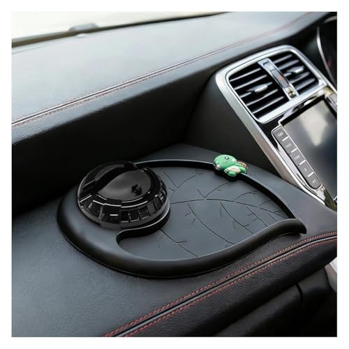 Craedli Car Dashboard Anti-Slip Mat, Multifunctional 360 Rotating Phone Holder with Temporary Parking Number, Universal Car Organizer Storage for Sunglasses/Keys/Daily Essentials (Turtle-Black) - size: Turtle-Black