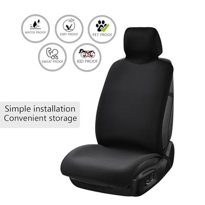 Car seat cover, waterproof protection seat cushion, anti-skid seat cushion, portable and durable dog pet seat cushion, diving material, all season universal seat cover, van, truck, SUV car black - color: black
