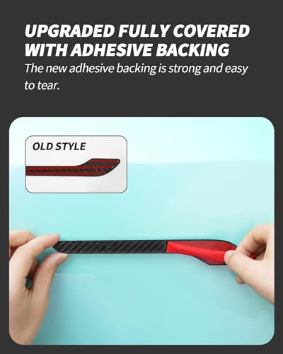 KKTR-CAR Door Handle Cover, Real Matte Carbon Fiber Door Handle Trim Protector Set Compatible with Tesla Model y Model 3 2017-2025 Real Matte Carbon Fiber (4 Pieces) - color: Real Matte Carbon Fiber