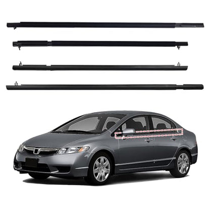 ItranMc Car Window Weather Stripping Molding Trim Belt,Compatible with Honda Civic 2006-2011 4-Door Sedan, Replace#72410-SNA-A01 72450-SNA-A01 72950-SNA-A01 72910-SNA-A01 - style: Civic 2006-2011