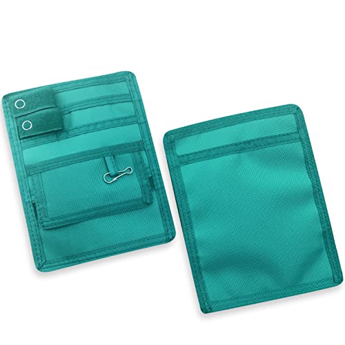 ASA TECHMED Nurse Pocket Organizer, Nylon 5 Pocket Nurse Scrub Organizer, 6 Inch x 5 inch, Green - color: Green