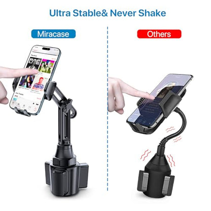 Miracase 2025 Upgraded Universal Cup Phone Holder for Car, [Rotatable & Adjustable] Long Neck Car Cup Holder Phone Mount Compatible with iPhone, Samsung, Google & More Smartphones - style: Classic Single Neck