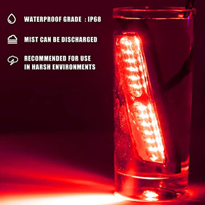 WINECO Ultra-Thin waterproof sync alternating Linear Lens 8pcs 12 led grill strobe lights Red Surface Mount Deck Dash Grill Grille Strobe Lights Warning Police Light for Emergency Vehicles - color: Red