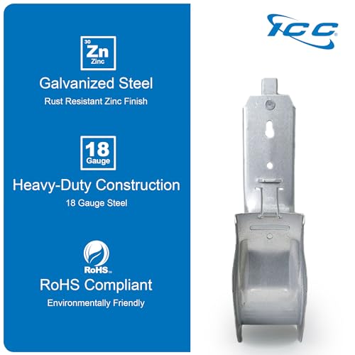 ICC - Beam Clamp with Retaining Clip for Structured Wiring, Galvanized Steel Cable Management Hooks, Rust Resistant, EIA/TIA Compliant, 4 Inch, 25 Pack - size: 10.16 cm, style: Beam Clamp