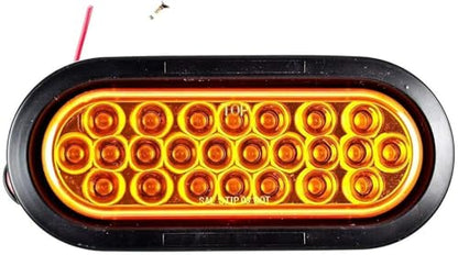 All Star Truck Parts 6" Oval LED Recessed Amber Strobe Light, 24 LED DOT/SAE Approved & Marked, Waterproof, Super Bright High Powered Strobe for Towing (2pc With Grommet)… - size: 2pc With Grommet