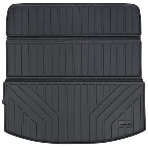 Large Cargo Liners Custom Fit for 2024 2025 Mazda CX90, Foldable Trunk Mat for 2024 Mazda CX-90, TPE All Weather Waterproof Rear Cargo Mat Easy to Clean-Black - size: 2024 2025 Mazda CX90 Cargo Liner
