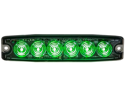 Buyers Products 8892209 5 Inch Green LED Strobe Light, Ultra‑Thin Surface Mount Warning Light, 6 LEDs, 23 Flash Patterns, Aluminum Housing, IPX8 Waterproof, for Trucks and Utility Vehicles - color: Green, size: 5"