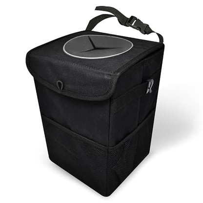 EcoNour Car Trash Can with Lid (1.5 Gallons), Hanging Garbage Can, Water Proof Trash Bag for Car, SUV, Truck, Car Trash Bin (Black), Car Trash Accessories with Multipurpose Storage