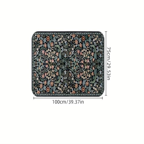 Universal Car Trunk Mat 29" x 39", Flowers and Leaves All Weather Trunk Protection Cargo Liner, Durable Cargo Mat Rear Trunk Liner, Stylish Vehicle Interior Accessories Suitable for Most Car Models - color: Flowers and Leaves