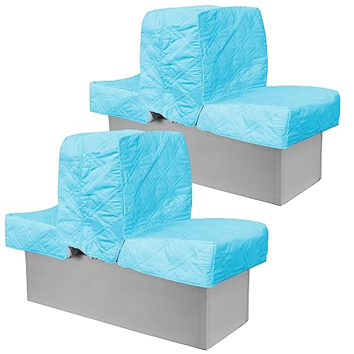 Blue Wave Back to Back Seat Covers - Gray 2 Set, Replacement Lounge Seats, Soft Microfiber, 100% Waterproof - color: 2 Sets Blue
