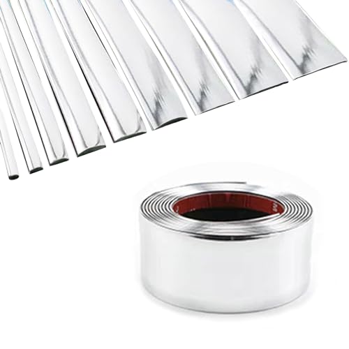 16Ft Chrome Silver Extra Thick Auto Molding Trim Universal Bumper Window Door Body Side Decorative Strip Scratch-Proof (Width: 2-3/4inch [70mm]) - size: Width: 2-3/4inch [70mm]
