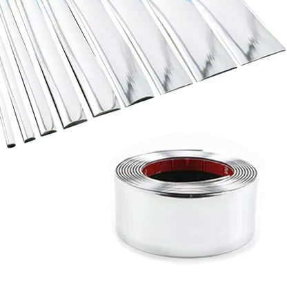 16Ft Chrome Silver Extra Thick Auto Molding Trim Universal Bumper Window Door Body Side Decorative Strip Scratch-Proof (Width: 2-3/4inch [70mm]) - size: Width: 2-3/4inch [70mm]