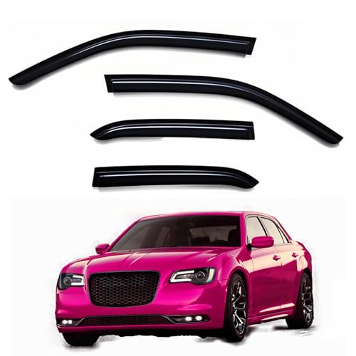 Window Visors Rain Guards fits 2011-2023 C-hrysler 300, Out-Channel Window Wind Deflectors Vent Shades Accessories, Dark Smoke 4 Pcs，2012 2013 2014 2015 2016 2017 2018 2019 2020 2021 2022 - size: 11-23 Chrysler 300