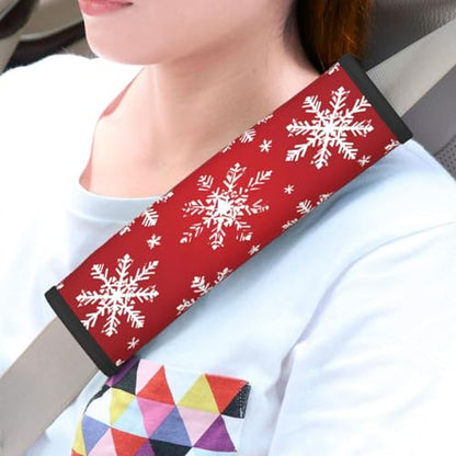 Seat Belt Cover Pad Christmas Snowflakes Pattern Soft Safety Car Automotive Seat Belt Pads Cushion Shoulder Strap Covers for Cars or Bags, 2 Pcs - color: Christmas Snowflakes Pattern