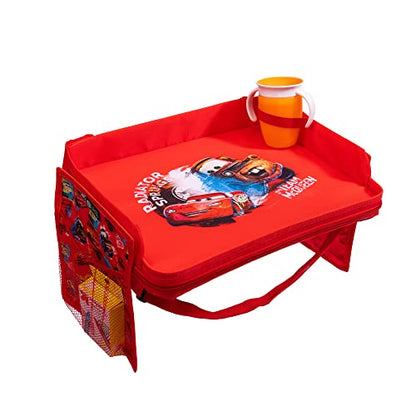J.L. Childress Disney Baby 3-IN-1 Kids Travel Tray & Tablet Holder - Car Seat Lap Tray Desk for Toddlers, Road Trip Essentials, Activity Table, Travel Accessories - Cars - style: Cars