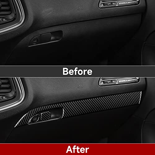 Car Copilot Glove Box Decals for 2011-2023 Chrysler 300 / 300C / 300S / Limited/Touring/Base Accessories Carbon Fiber Interior Stickers - color: Copilot Handle Box