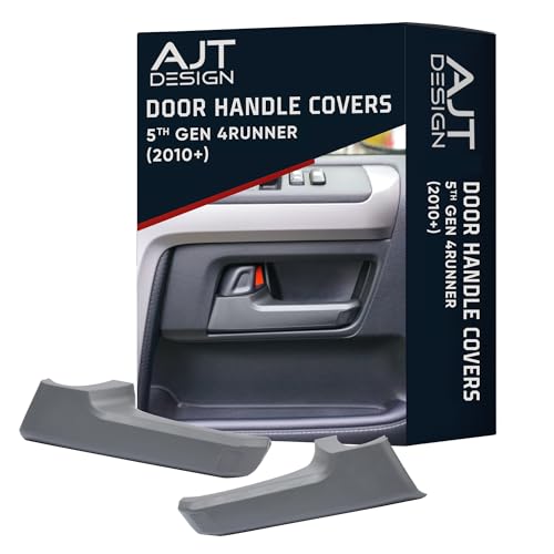 AJT DESIGN Door Handle Covers Compatible with Toyota 4Runner 2010+ (5th Gen) | 5th gen 4runner Chrome Delete Accessories | ABS Plastic Front & Back Interior Car Door Handle Cover| Made in USA | Cement - color: Cement