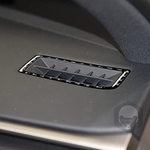 NVCNX Car Dashboard Defogging Air Vent Frame Cover Decal Compatible with Lexus IS250 2014 2015 / IS200t 2016 2017 / IS300 2016-2020 / IS350 2014-2020 Carbon Fiber Interior Trim Accessories Black - color: Air Vent - a