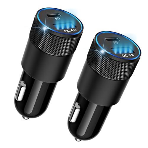 iPhone 15/16 Car Charger, 48W 2-Port Fast USB C Car Charger Cigarette Lighter Adapter, Car Accessories for iPhone 16/15/14/13/12 Series, Samsung Galaxy Series, iPad Pro, and More