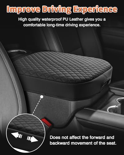 Shademax Center Console Cover for Chevy Chevrolet Tahoe, Suburban, Yukon 2021-2025 2026 Accessories Armrest Cover Cushion Pad Middle Console Cover Car Armrest Seat Box Protector Leather Anti-Scratch - size: for 2021-2026 Tahoe/Suburban/Yukon Bucket Seat